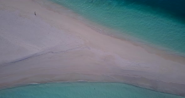 Luxury fly over abstract view of a sunshine white sandy paradise beach and turquoise sea background 