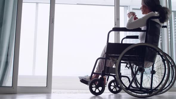 Mature woman in a wheelchair