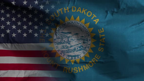 South Dakota State Usa Mixed Flag 4K