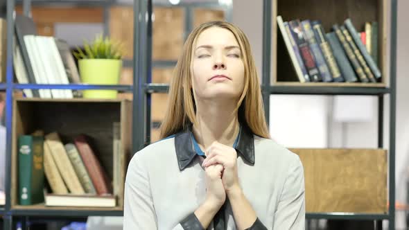 Woman Praying to God, Wishing