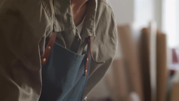 Female Purse Maker Beginning Work