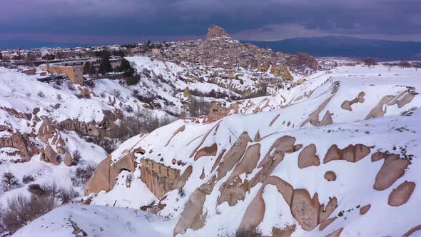 Cappadocia and Uchisar Castle in Winter