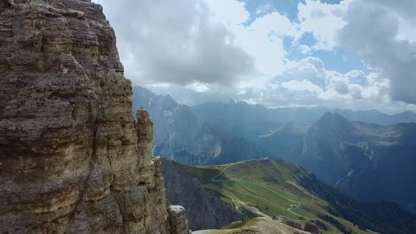 Breathtaking Aerial View of Dolomites Mountains in Italy