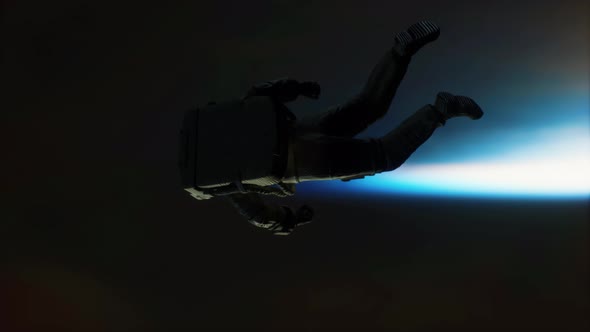 Astronaut Floating Above the Earth