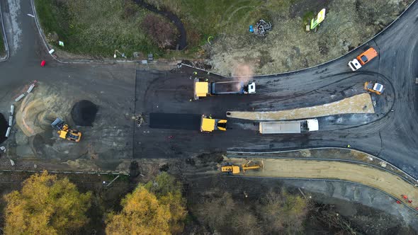 Construction Of A Highway, Laying Of Asphalt