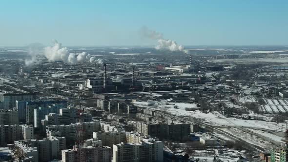 Siberian City Under the Snow