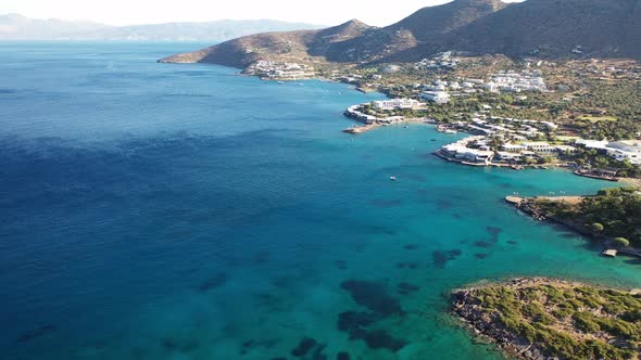 Aerial View of Elouda, Island Crete, Greece