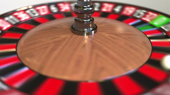 Casino Roulette Wheel Ball Hits 7 Seven Red alt