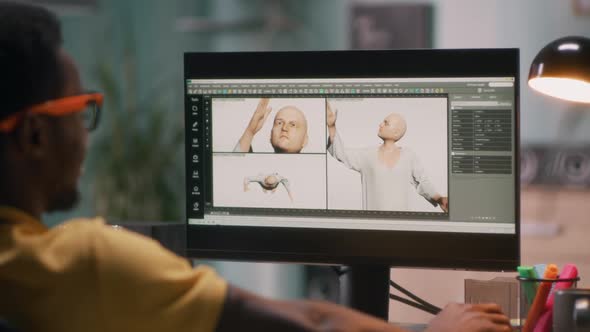 Man Creating Human 3D Model