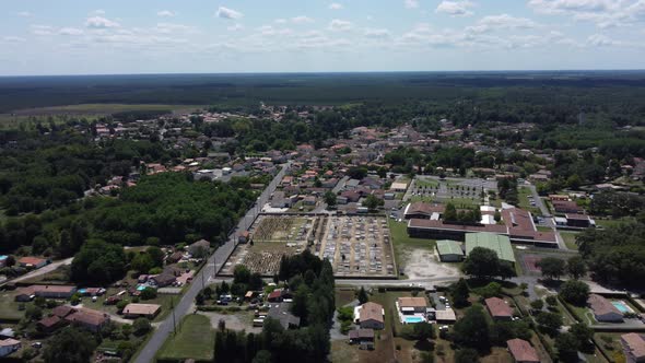 Saint Symphorien in the South Gironde seen from the sky in France