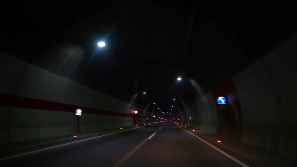 Road Tunnel And Lights