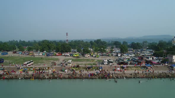 City of Haridwar state of Uttarakhand in India seen from the sky