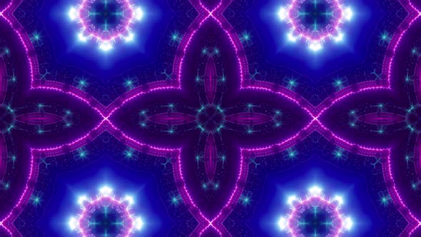 Blinking Blue Light Purple Kaleidoscope Loop 4K 10