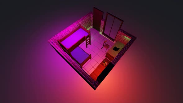 Isometric bedroom layout