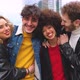 Group of diverse multithnic friends outdoors having fun hugging - VideoHive Item for Sale