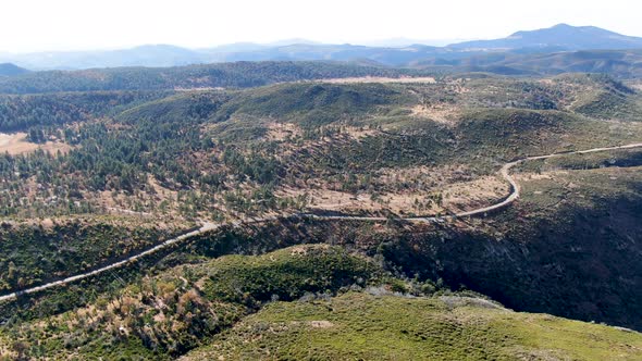 Small Asphalt Road in Laguna Mountains, South California