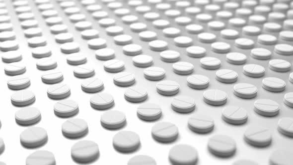 Abstract Close Up of Drug Production Line  3D Render