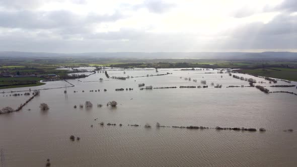 Flooding in the UK Showing Large Areas of the Countryside Flooded in the Winter