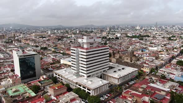 Aerial View Of Palacio Federal Adjacent To Santuario de Nuestra Señora de Guadalupe In City Of Guada