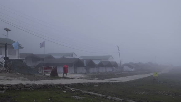 Fog at Himalayan Hills on the Way of Kedarnath Trek