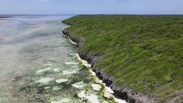 Coast of Zanzibar Island Tanzania Covered with Thickets