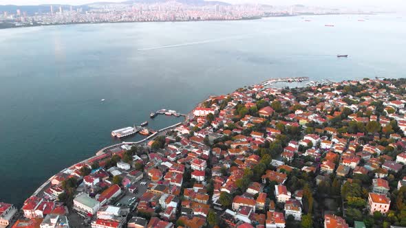 Aerial View of Princes Islands in Istanbul Turkey - Büyükada Adalar