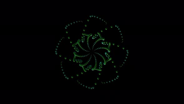 Fractal shapes of dots on a black background