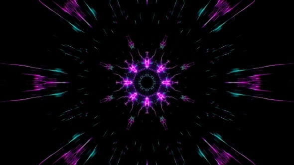 Fast Speed Pass Through Fractal Neon Particle Loop 4K