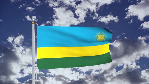 Rwanda Flag Waving 4k