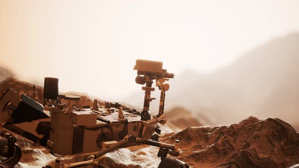 Curiosity Mars Rover Exploring the Surface of Red Planet