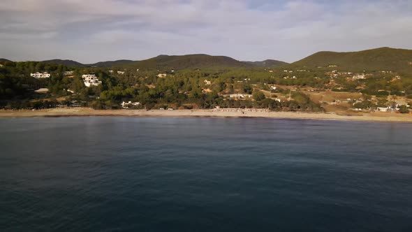 Cala Jondal beach in Ibiza, Spain