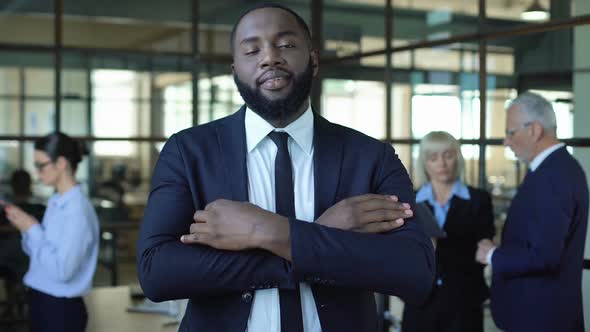 Black Qualified Lawyer Folding Arms Looking Camera, Consulting Service, Career