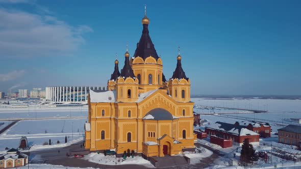 Aerial View Of The Alexander Nevsky Church In Nizhny Novgorod