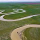 Aerial View of Curved River in the Kazakhstan - VideoHive Item for Sale