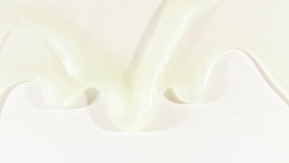 White Cosmetic Gel Fluid With Molecule Bubbles Flowing On The Plain Surface