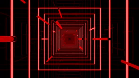 Red Lights Tunnel Background alt