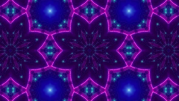 Blinking Blue Light Purple Kaleidoscope Loop 4K 09