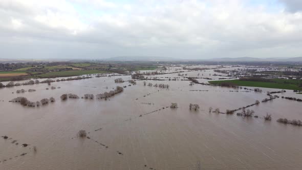 Flooding in the UK Showing Large Areas of the Countryside Flooded in the Winter