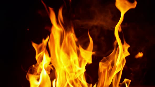 Fire Flames in Super Slow Motion Shooting with High Speed Cinema Camera in
