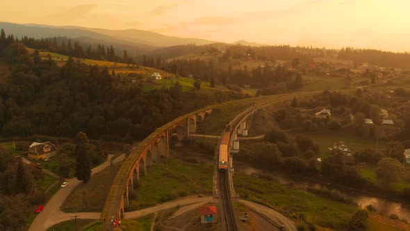 Old and New Railway Bridges in Village of Vorokhta