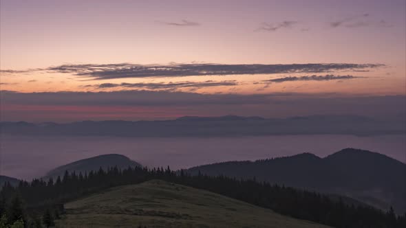 Timelapse Dawn in the Carpathians