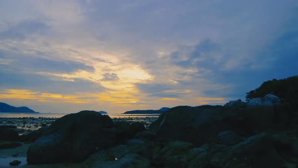 Time Lapse Sunrise On The Rock