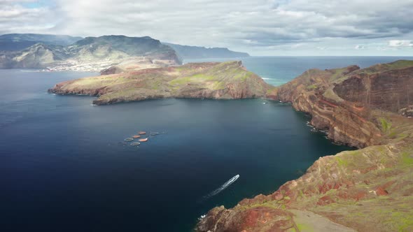 Aerial Footage of the Dramatic Natural Features of the Remote Island