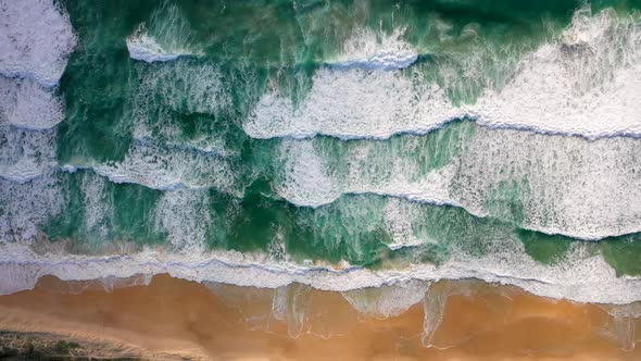 Aerial view of hidden beach at Alexandria Bay, Australia.