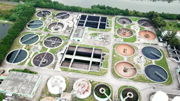 Top view of chemical plant in Hong Kong