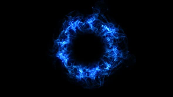 Power Ring Particle digital on black background.