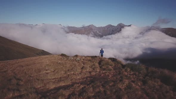 Picturesque mountain hut in New Zealand