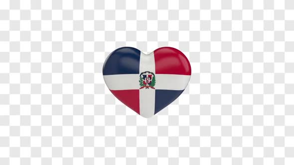 Dominican Republic Flag on a Rotating 3D Heart