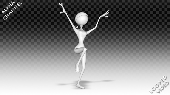 3D Woman Character - Cartoon Kung-Fu Dance