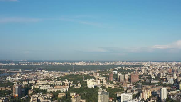 Aerial View of Skyline of Kyiv, Ukraine